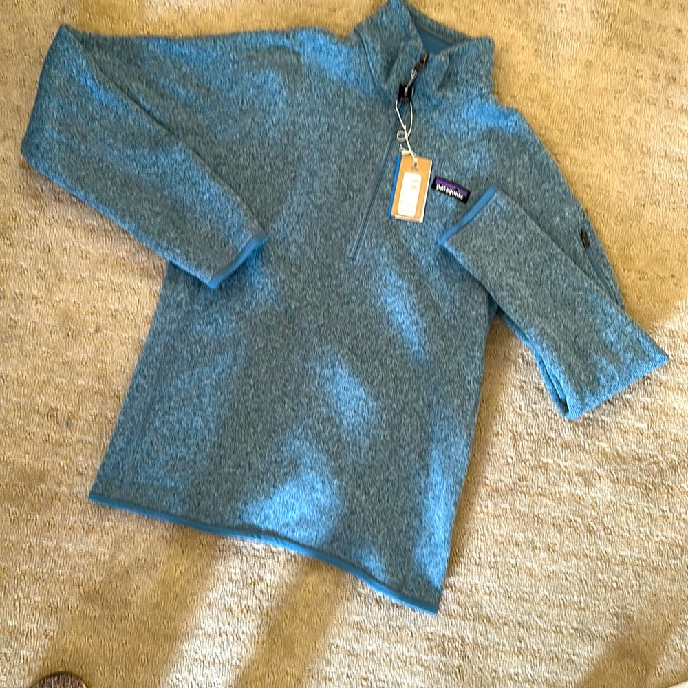 Women’s  Patagonia Better Sweater 1/4 zip NWT SIZW MEDIUM TEAL COLOR